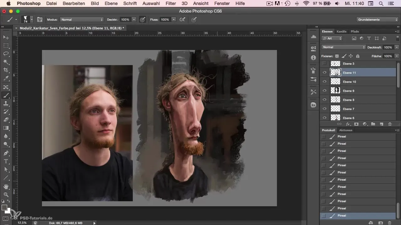 Step-by-step guide to caricature painting in Photoshop