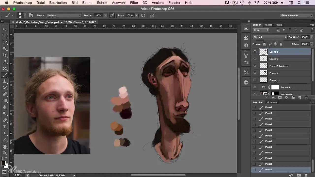 Step-by-step guide to caricature painting in Photoshop