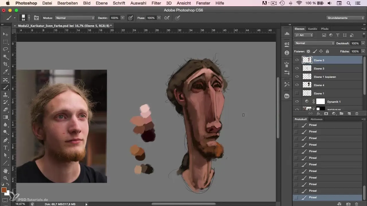 Step-by-step guide to caricature painting in Photoshop