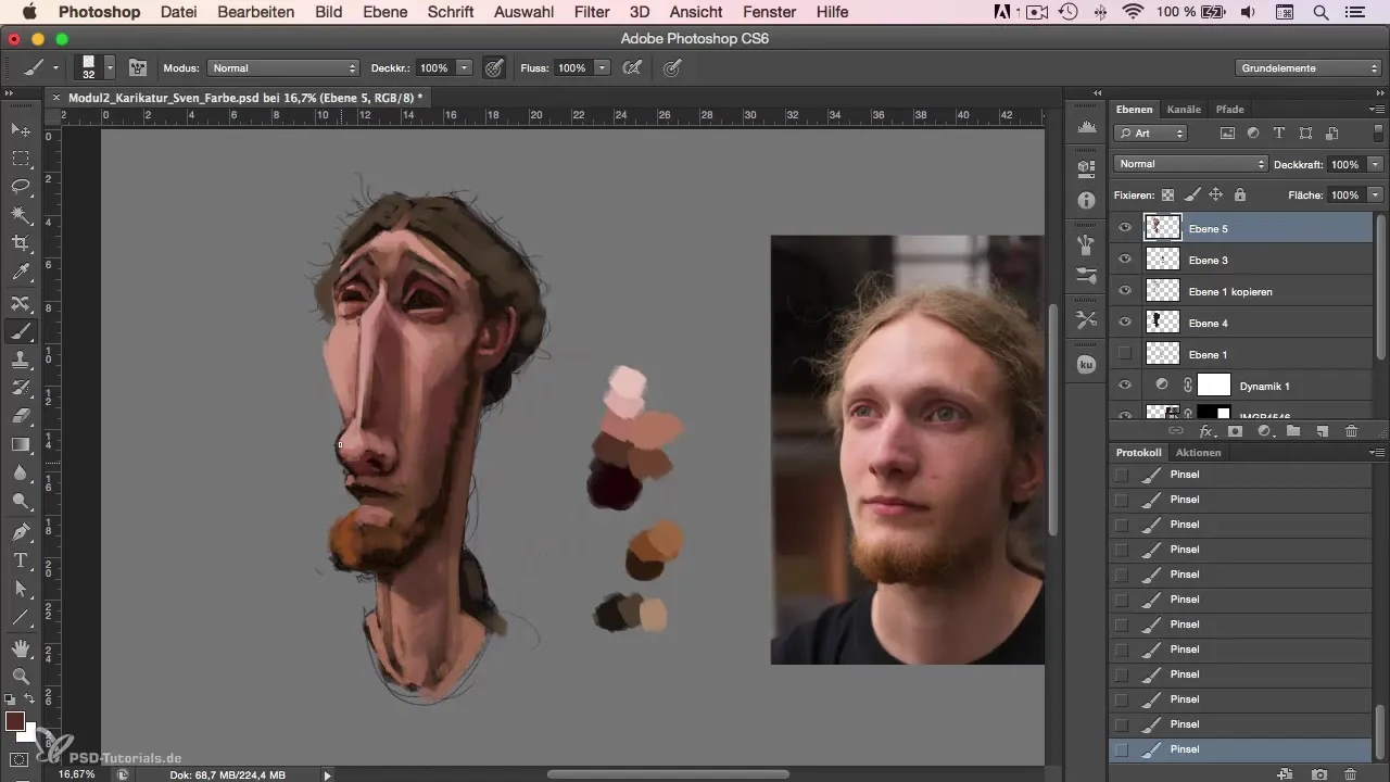 Step-by-step guide to caricature painting in Photoshop