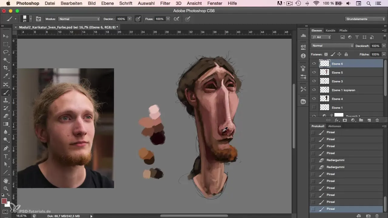 Step-by-step guide to caricature painting in Photoshop