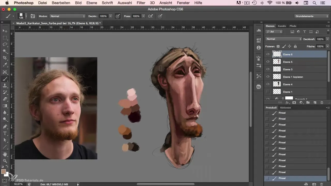 Step-by-step guide to caricature painting in Photoshop