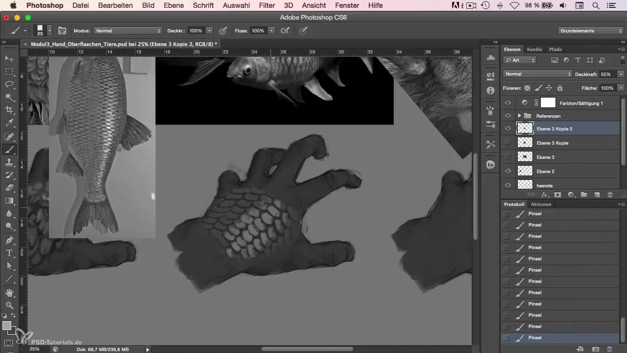 Effectively painting scales with Photoshop – step by step