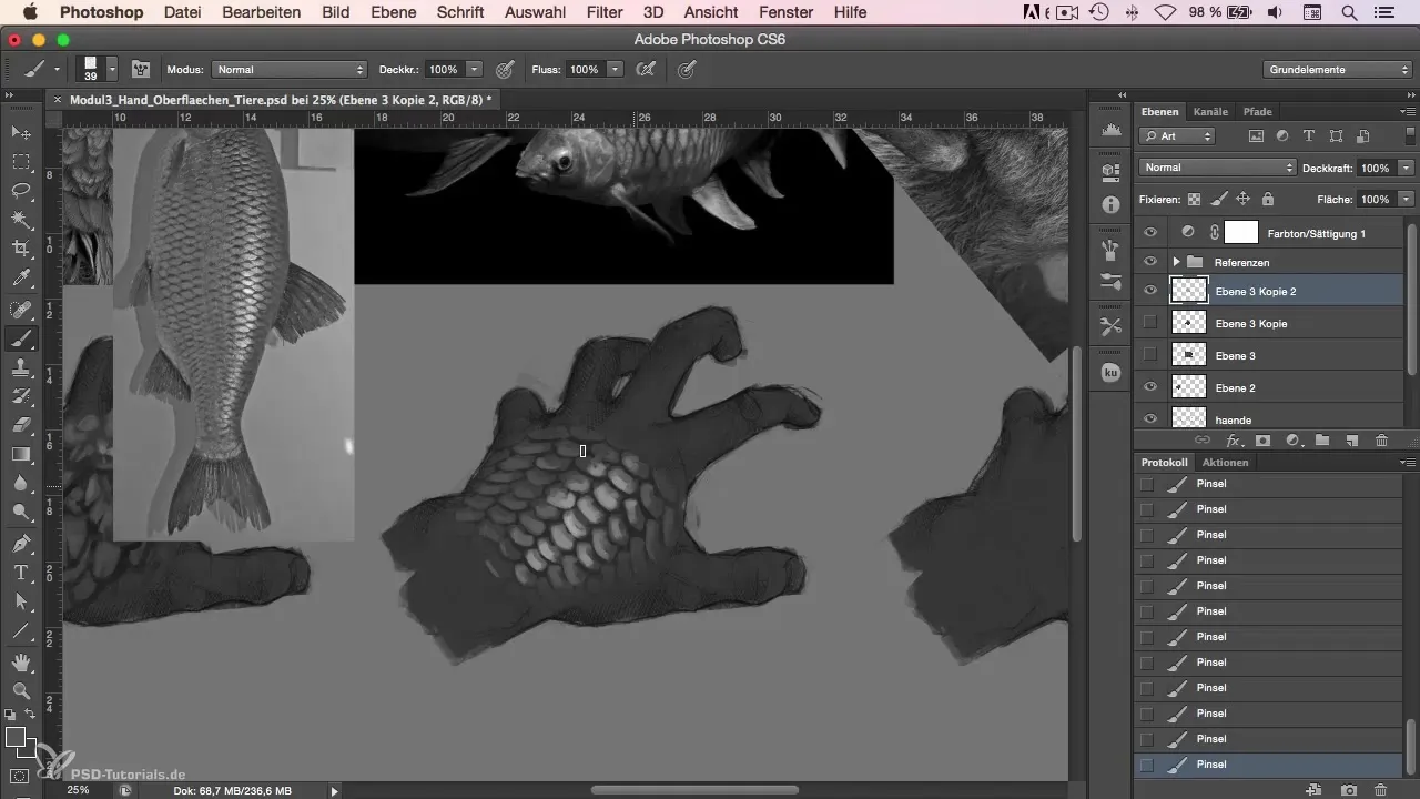 Effectively painting scales with Photoshop – step by step