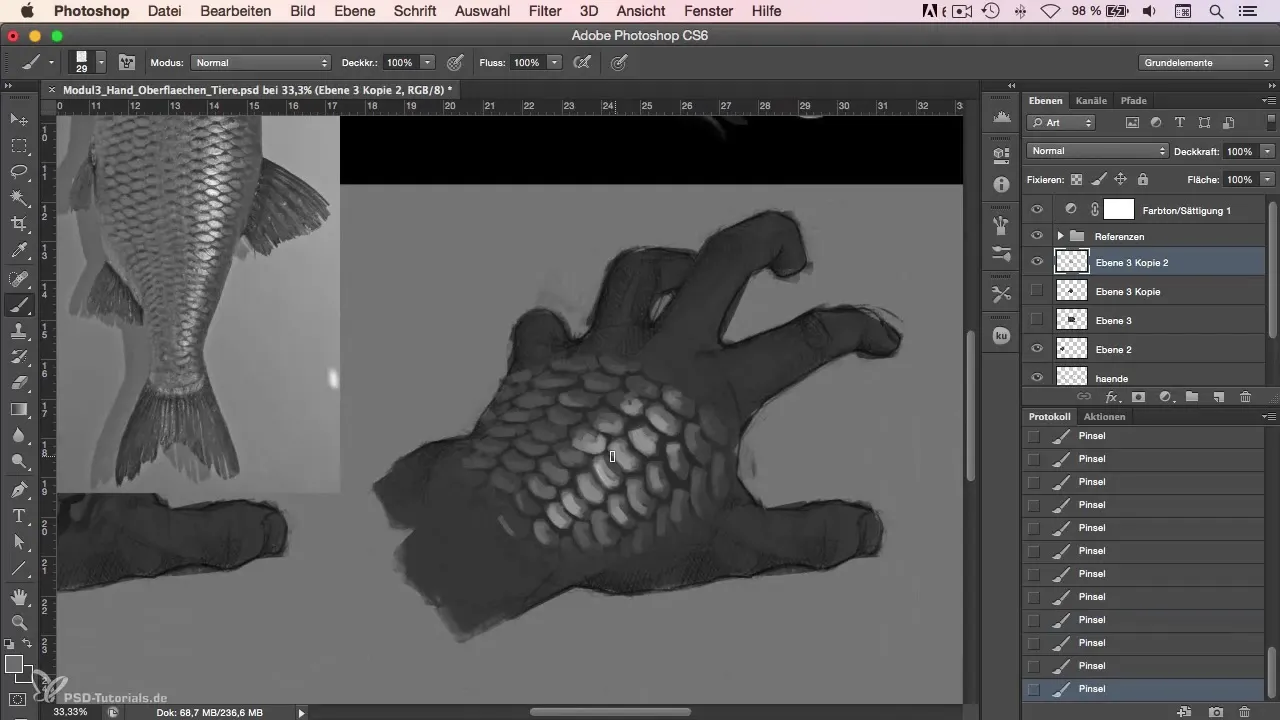 Effectively painting scales with Photoshop – step by step