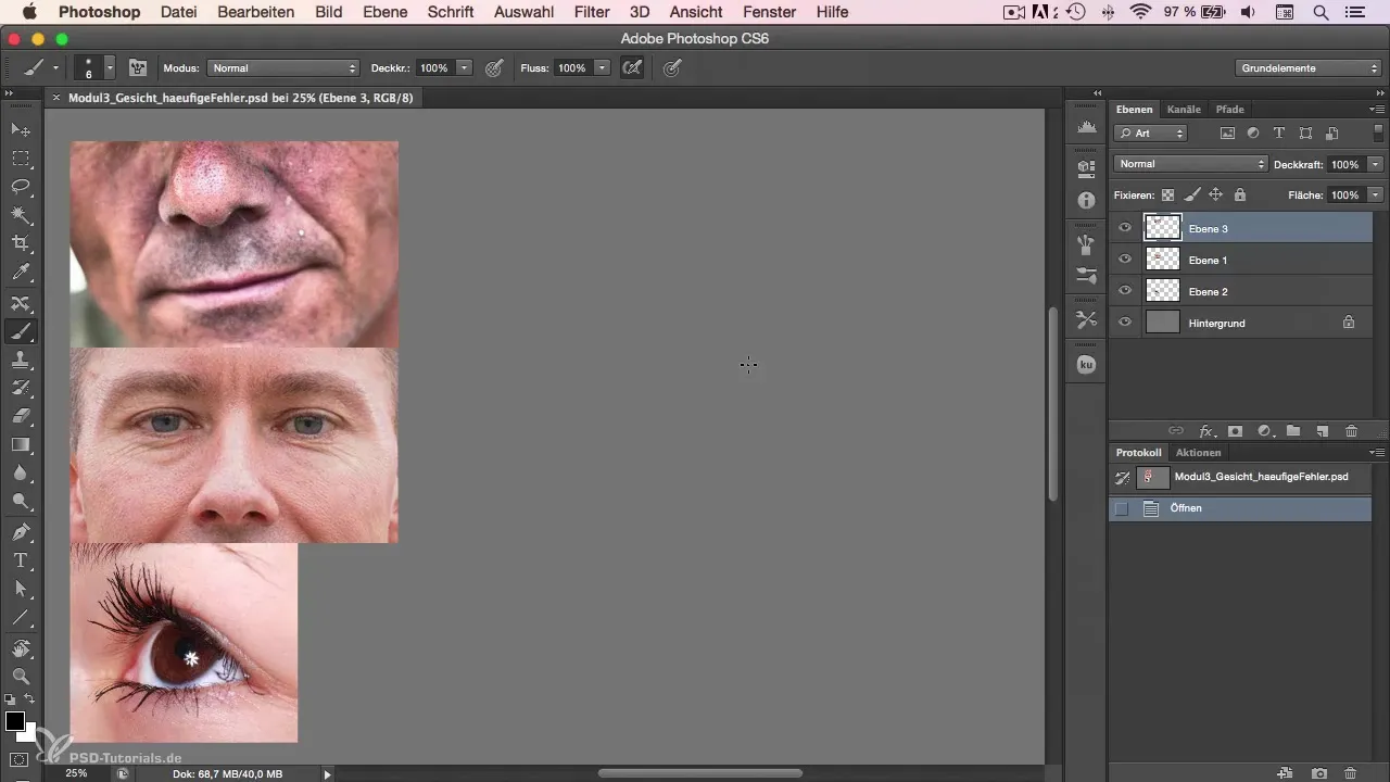 Error in character painting: paint nose, eyes, and mouth correctly