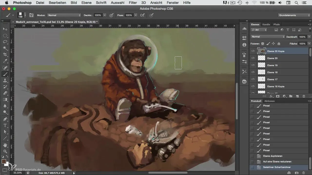 Vivid details and light effects in character painting