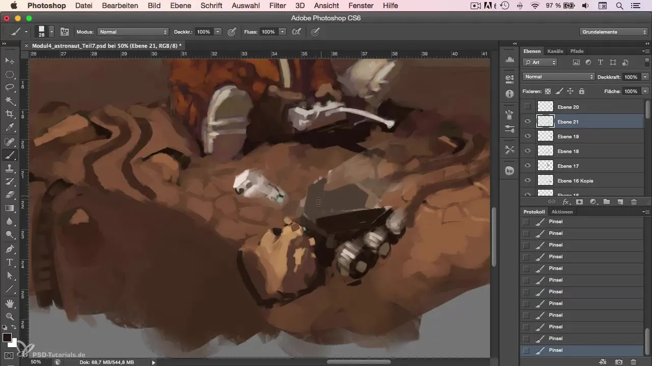 Completion and creative effects in character painting
