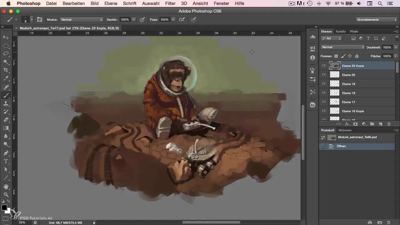Completion and creative effects in character painting
