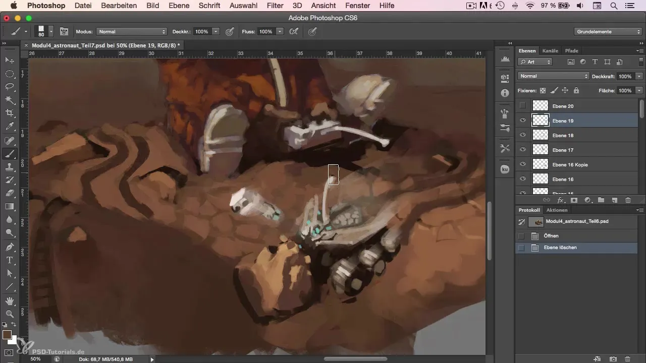 Completion and creative effects in character painting