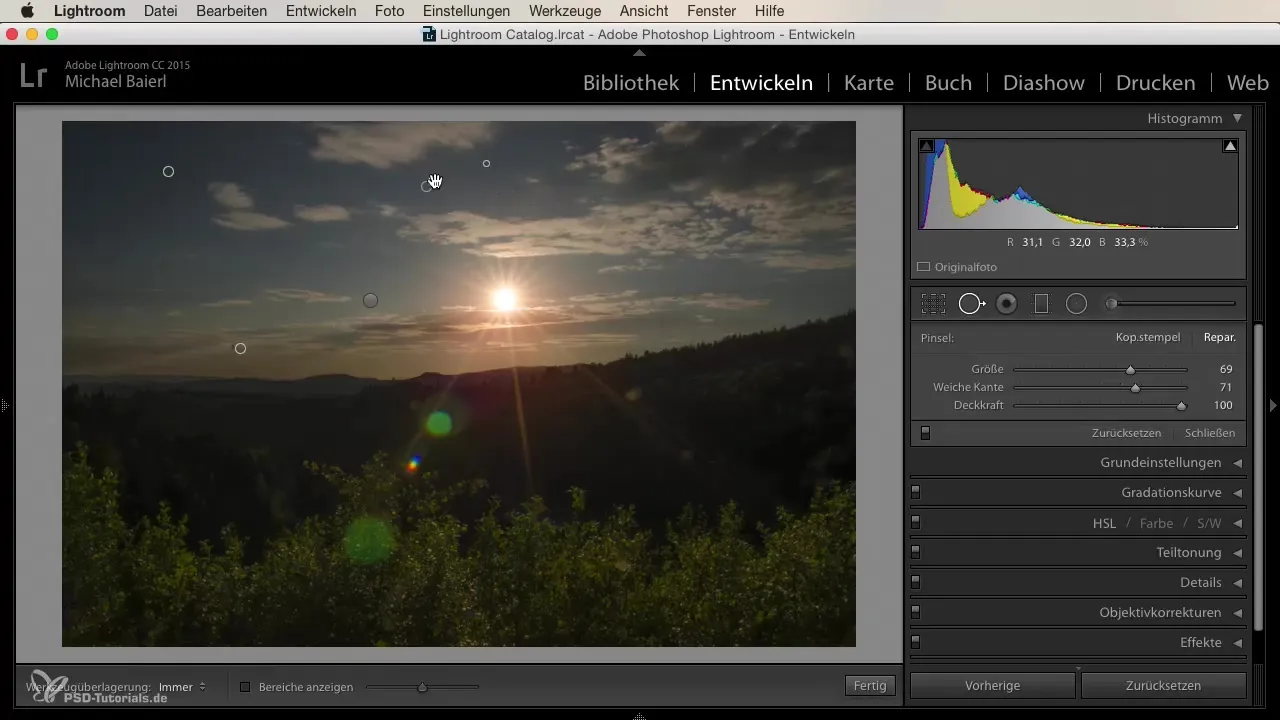 Retouching made easy with the spot healing tool
