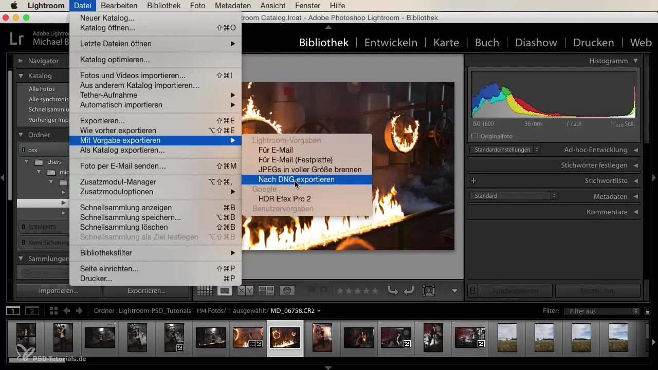 Effizienter Fotoexport mit Lightroom Exportvorgaben