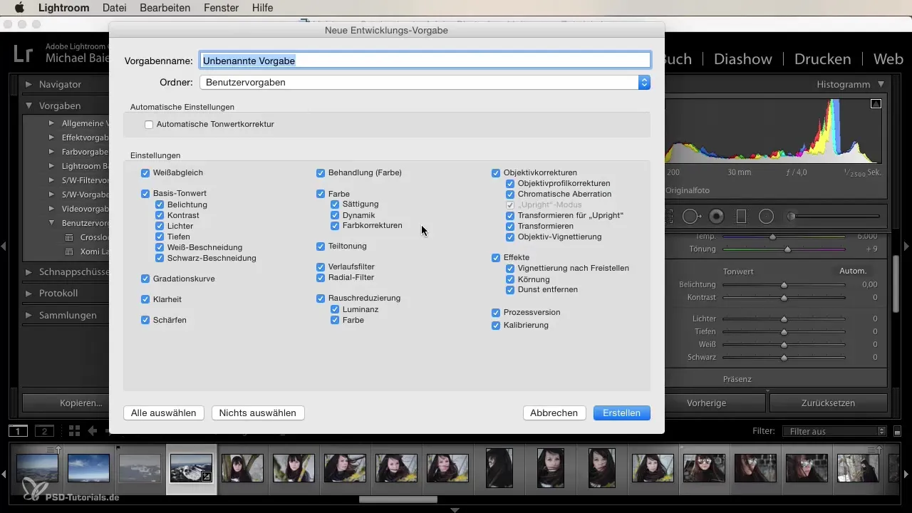 Crear presets creativos en Lightroom