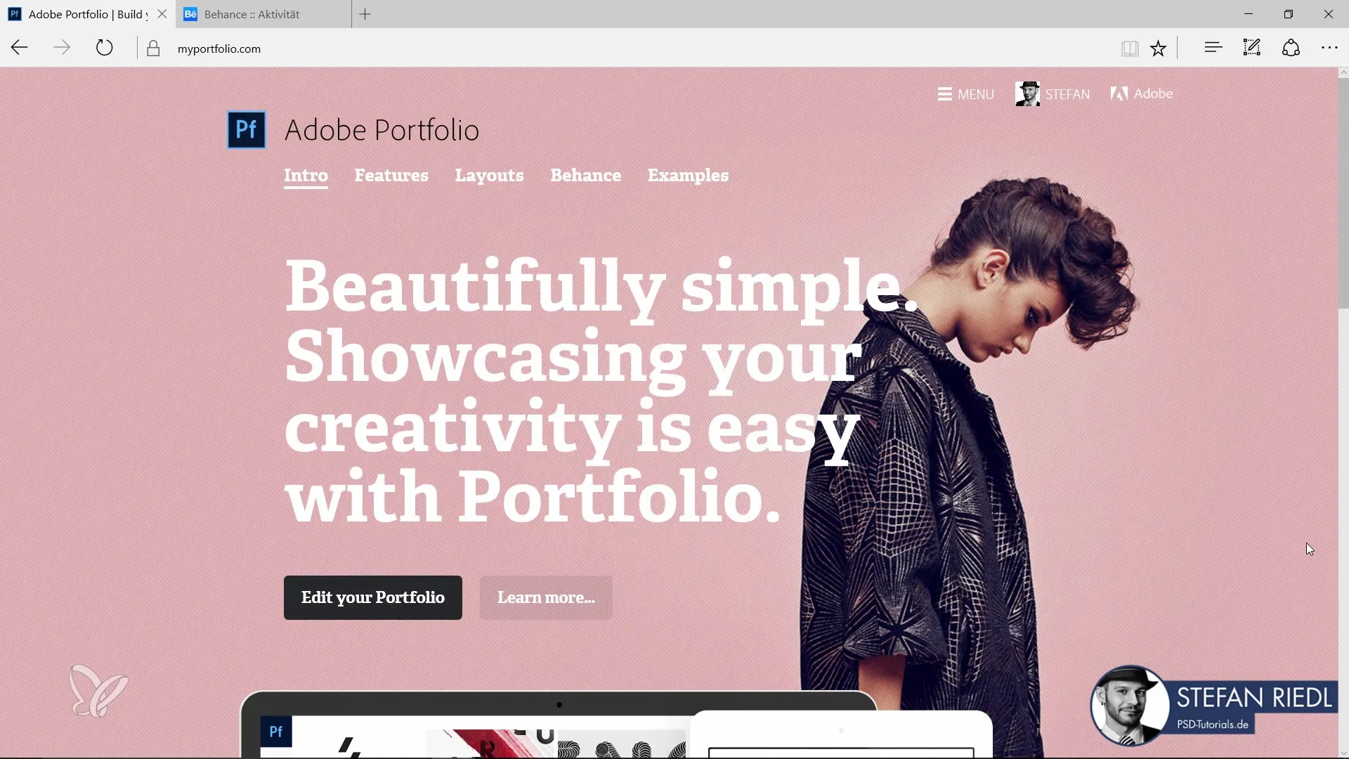 Designs nemt offentliggøre med Adobe Portfolio