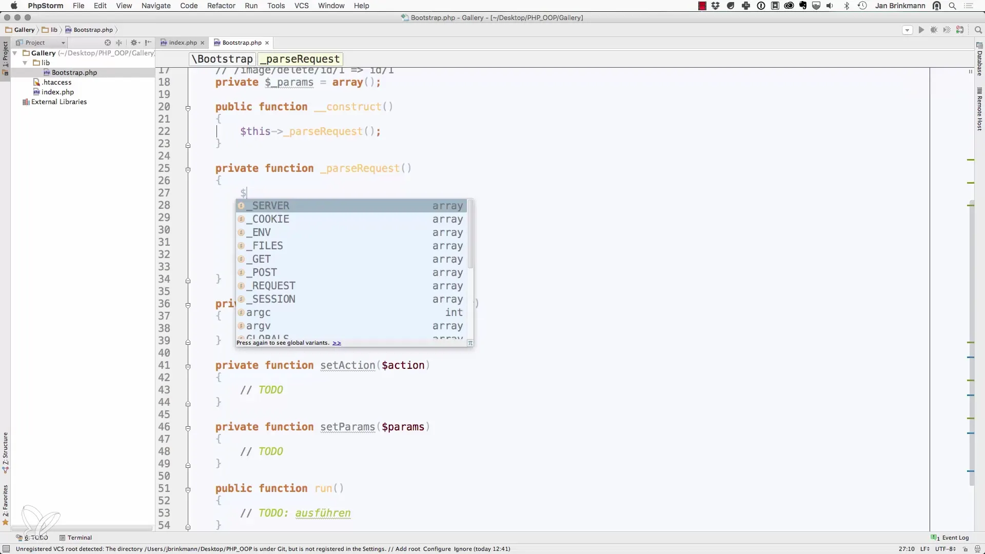 URL-hantering med Bootstrap-klass i PHP