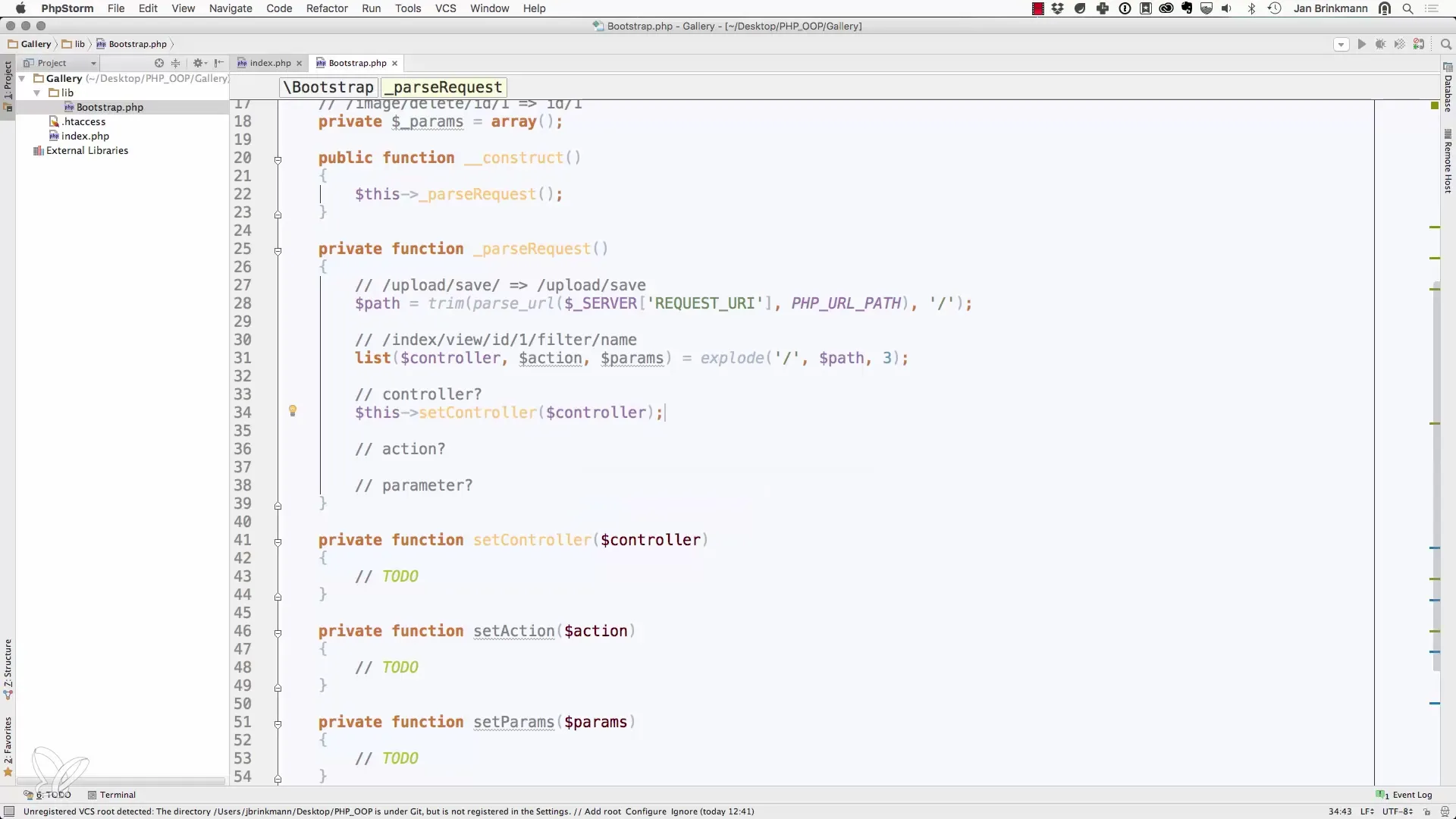 URL-bearbetning med Bootstrap-klass i PHP