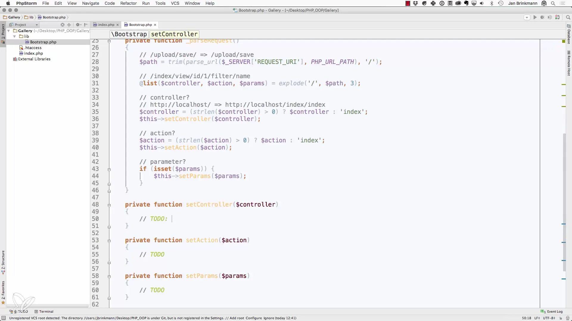 URL-behandling med Bootstrap-klass i PHP