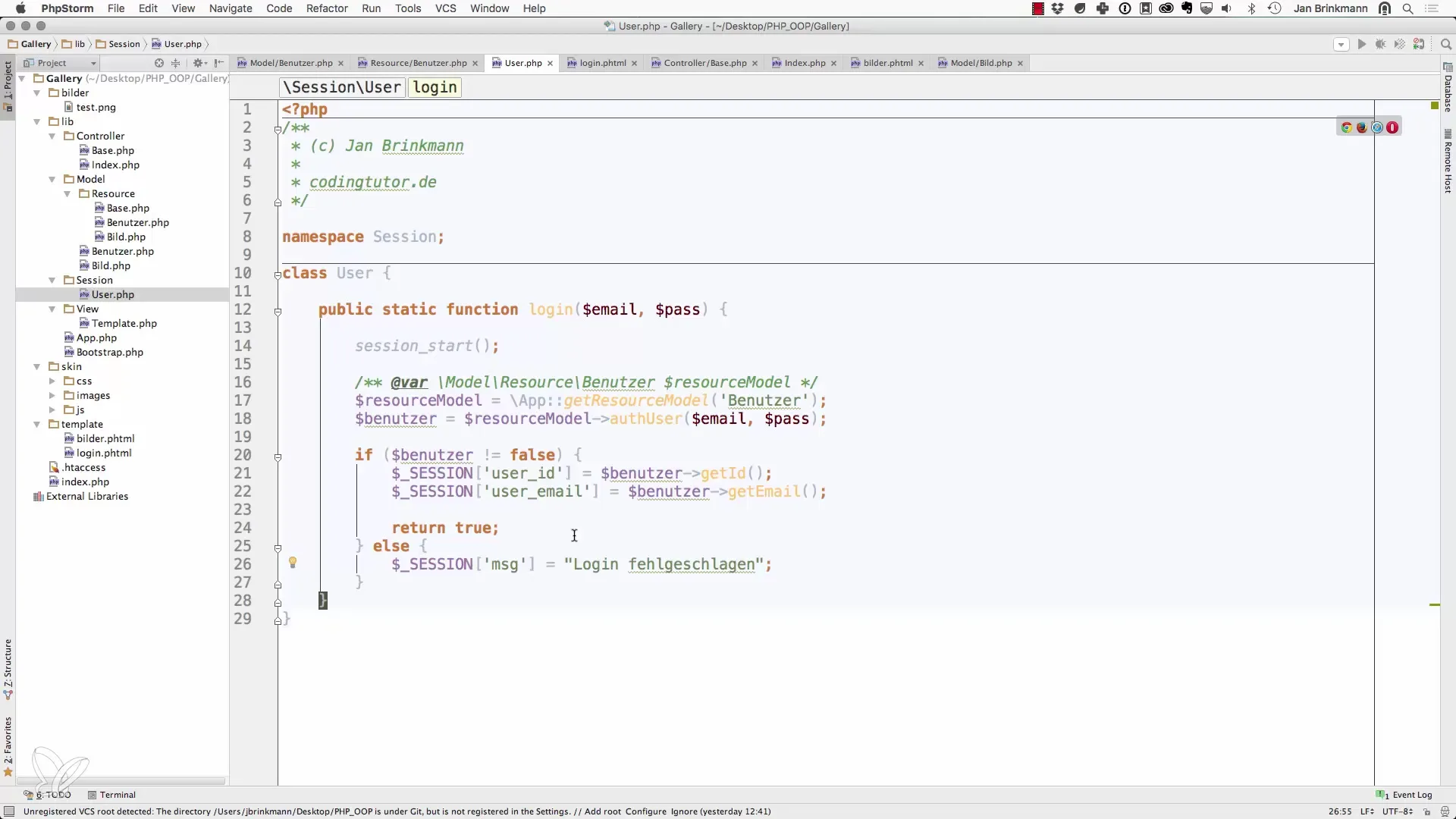 Benutzeranmeldung mit PHP und Session-Management