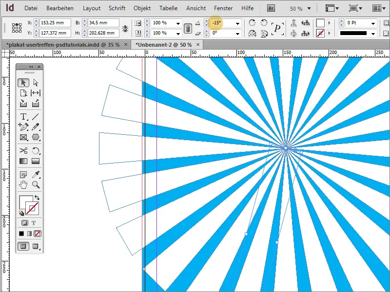 Membuat desain poster di Adobe InDesign - Bagian 1: Efek sinar