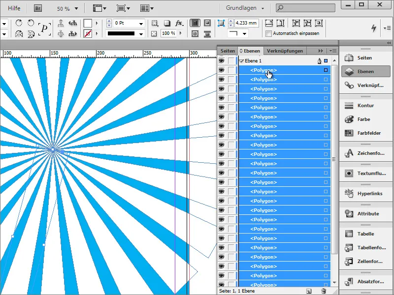 Membuat desain poster di Adobe InDesign - Bagian 1: Efek sinar
