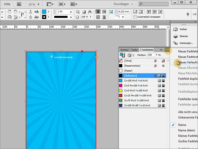 Plakat gestalten in Adobe InDesign - Teil 1: Strahleneffekt