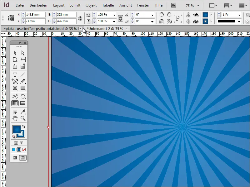 Plakat gestalten in Adobe InDesign - Teil 1: Strahleneffekt