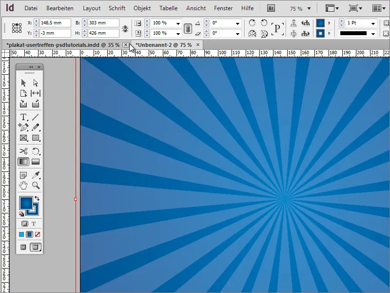 Mendesain poster di Adobe InDesign - Bagian 1: Efek sinar