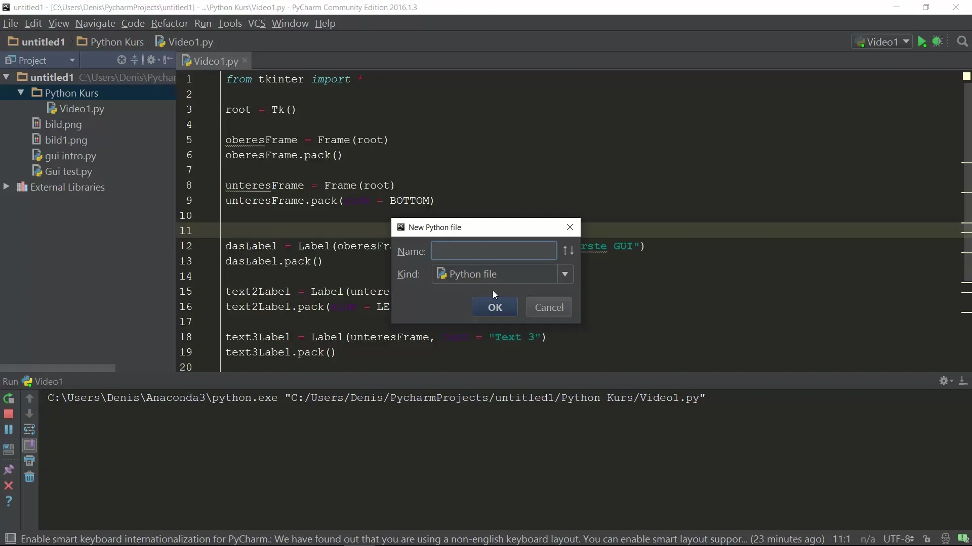 Criar uma interface de usuário com botões em Python