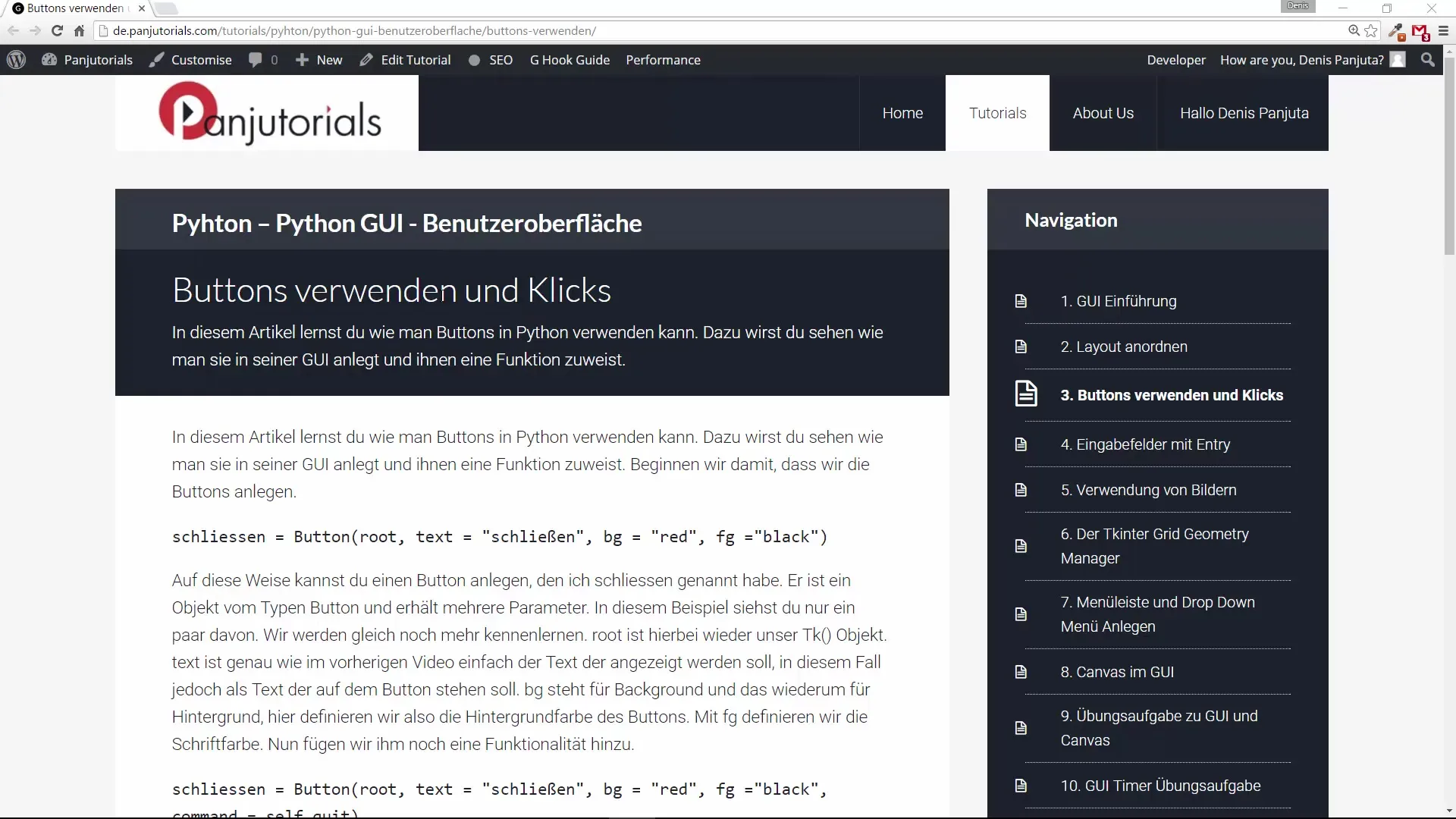 Criar uma interface de usuário com botões em Python