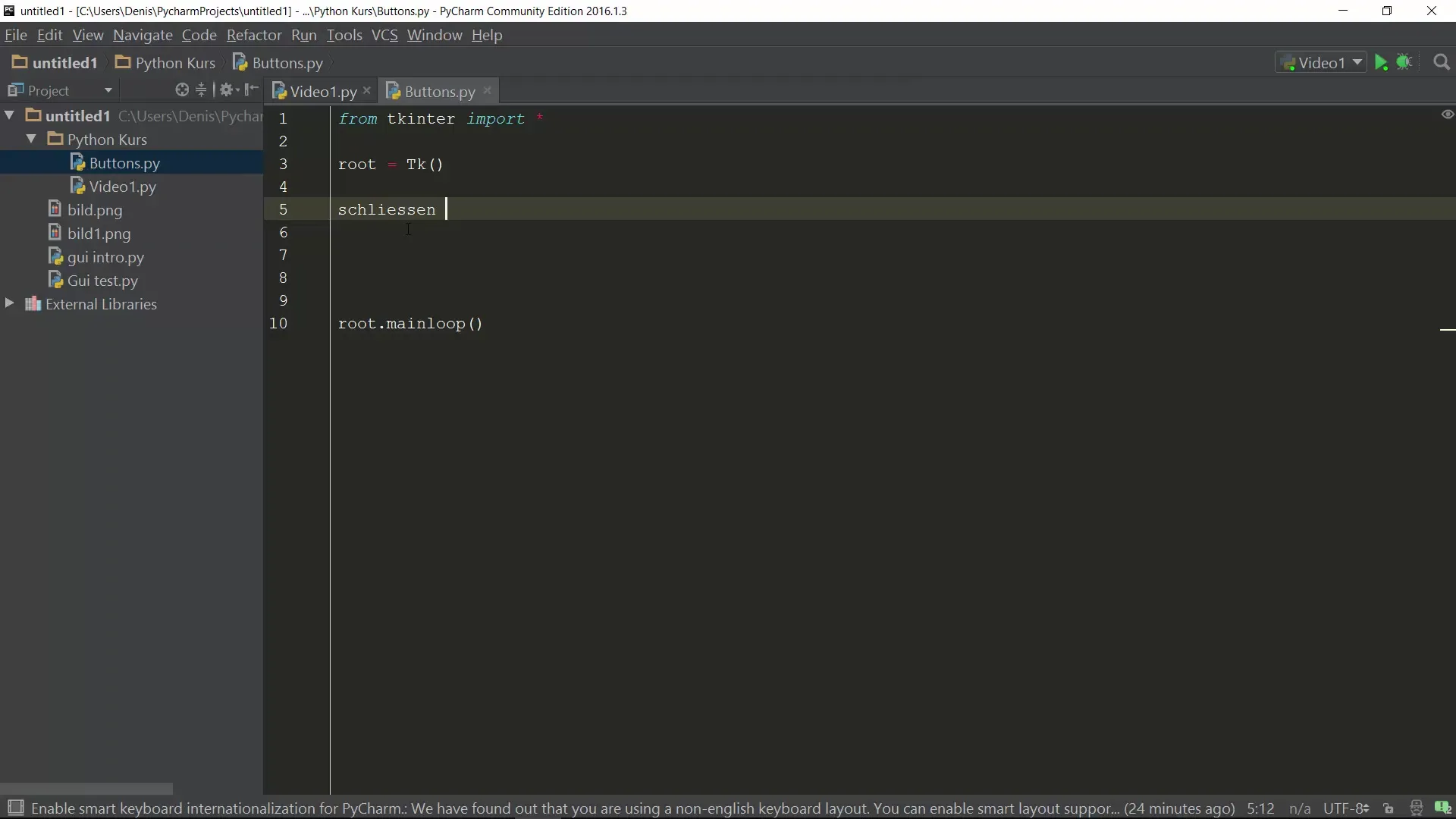 Criar uma interface do usuário com botões em Python