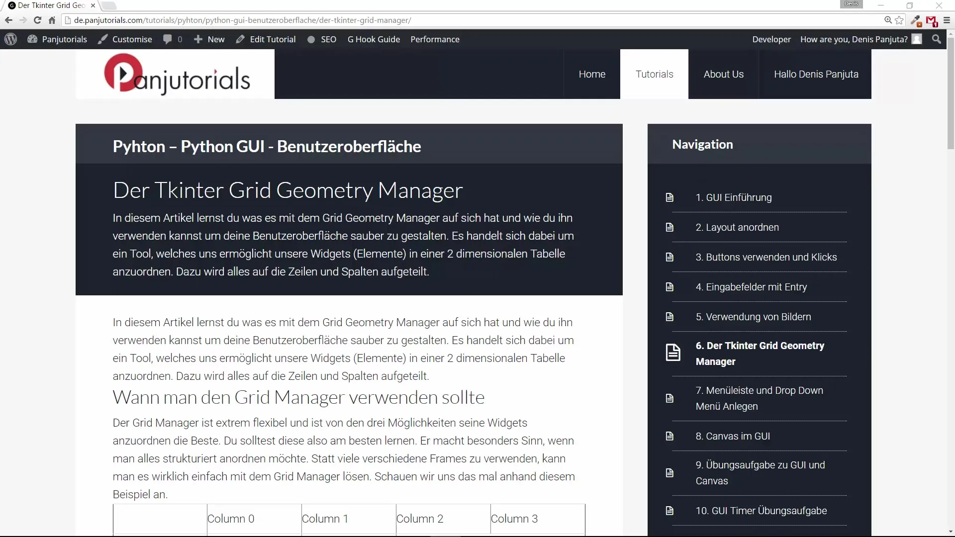 Guida per principianti all'uso del gestore Grid di Tkinter