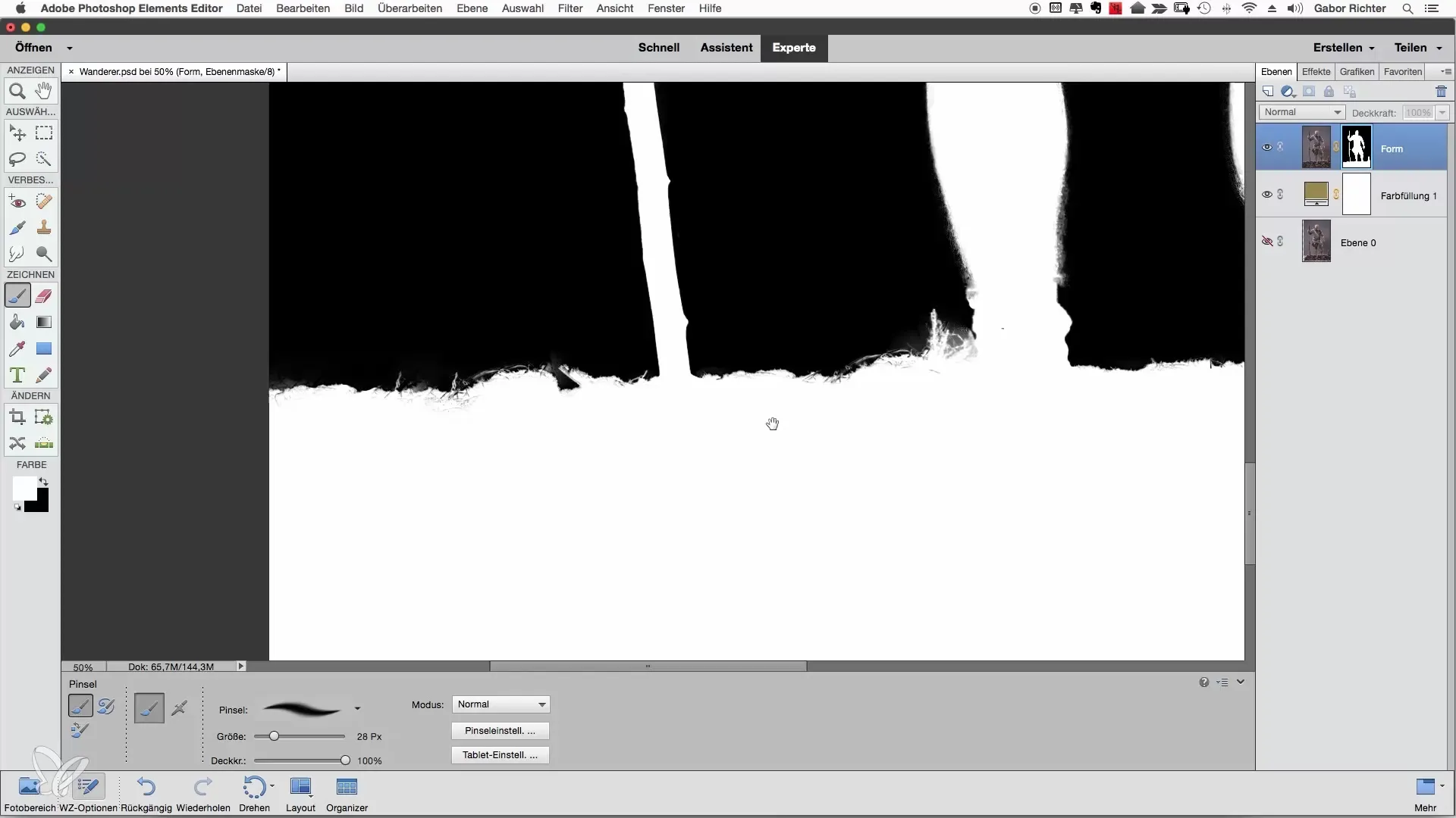 Rifinitura della maschera in Photoshop Elements
