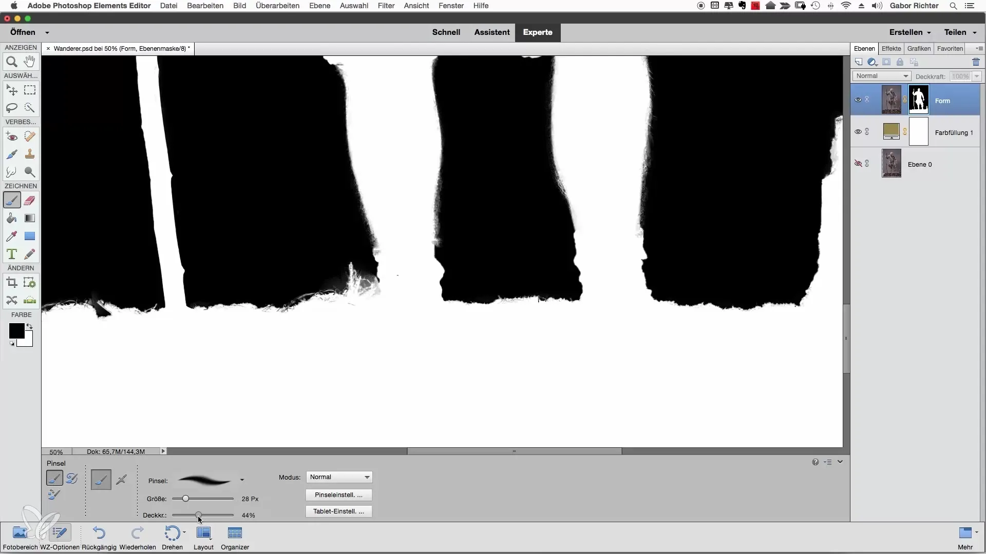 Rifinitura della maschera in Photoshop Elements