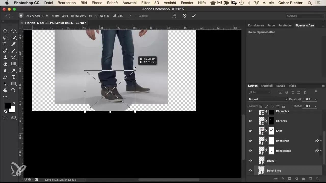 Effektive Vergrößerung von Comic-Füßen für Charakterdesign