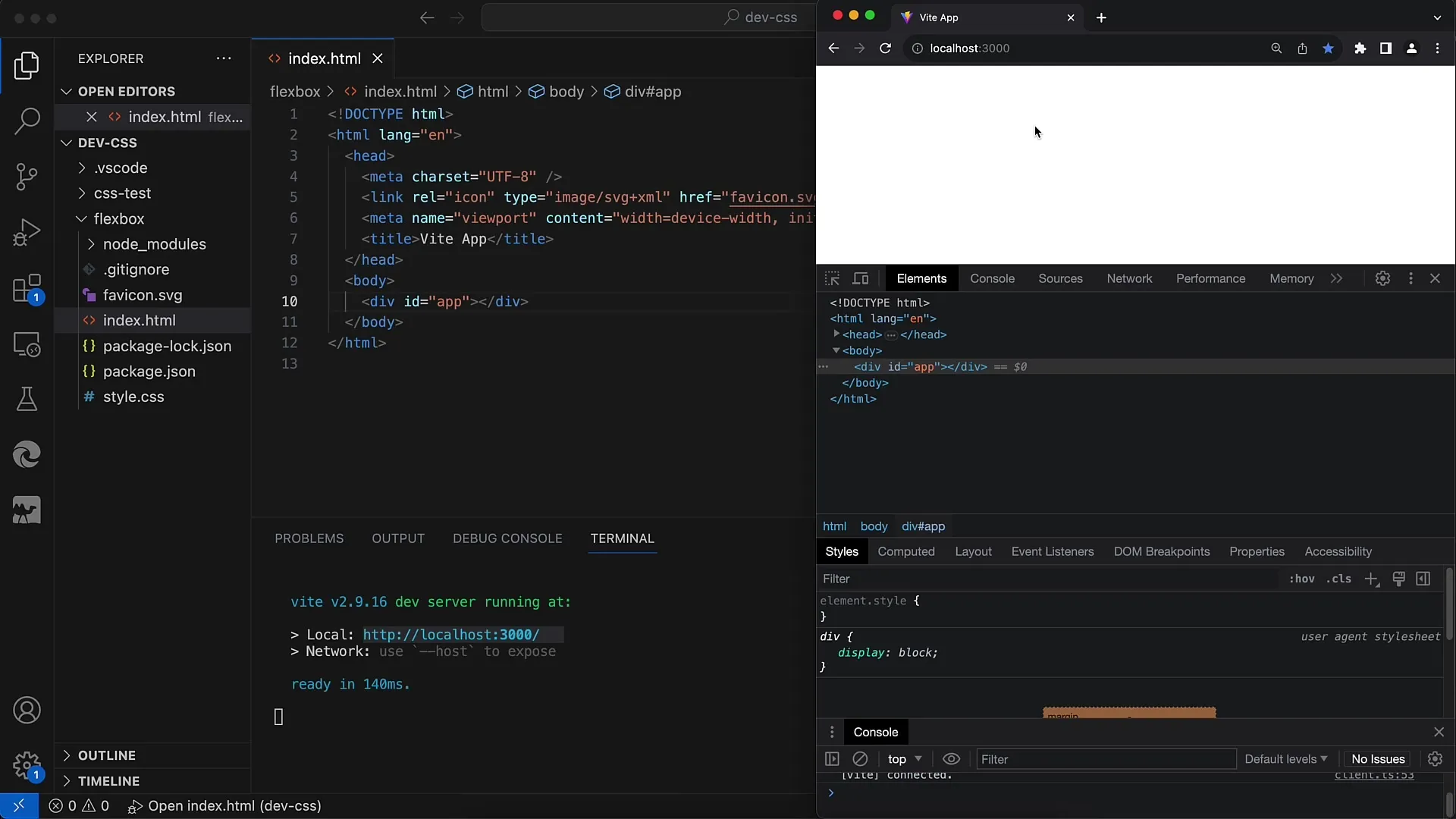 Flexboks i CSS & HTML: Oppsett av det innledende prosjektet