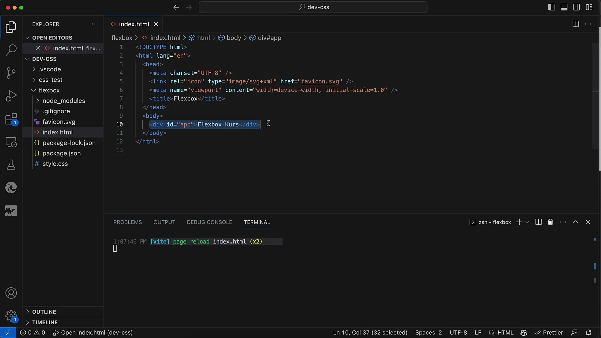 Flexboks i CSS og HTML: Sette opp det innledende prosjektet