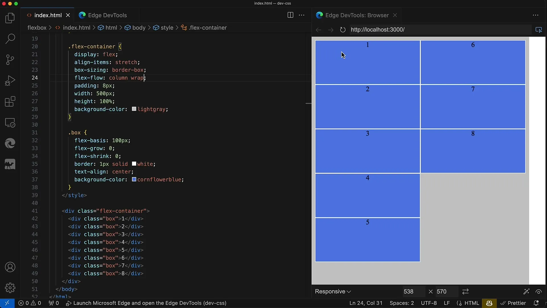 Uso efectivo de la propiedad flex-flow en CSS