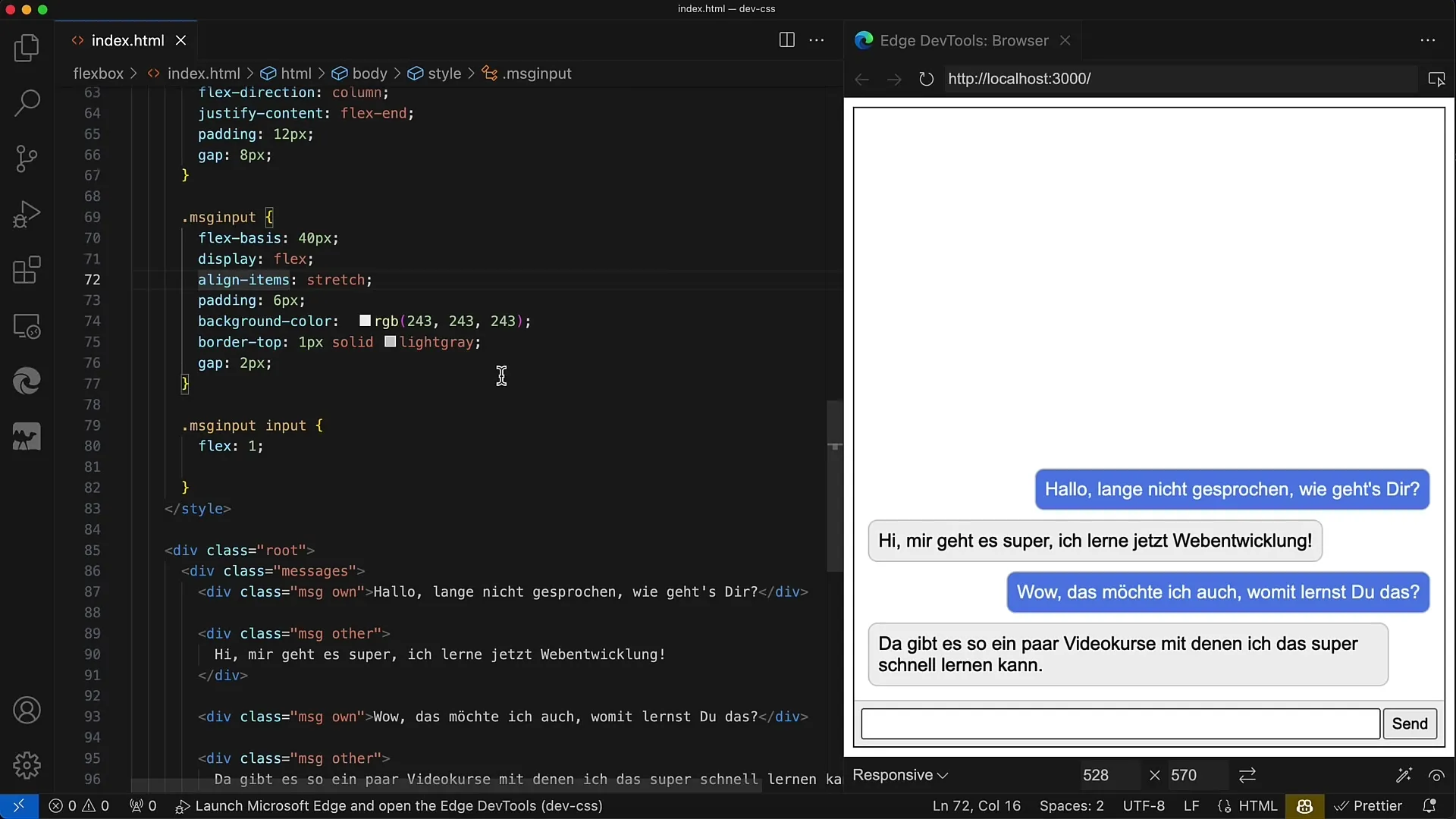 Flexbox no layout do chat: Um guia estruturado para chats simples com Flexbox