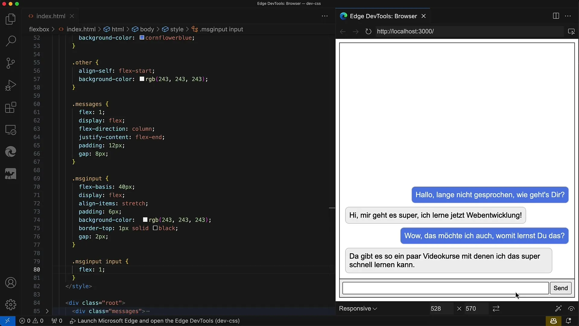 Flexbox no layout do chat: Um guia estruturado para chats simples com Flexbox