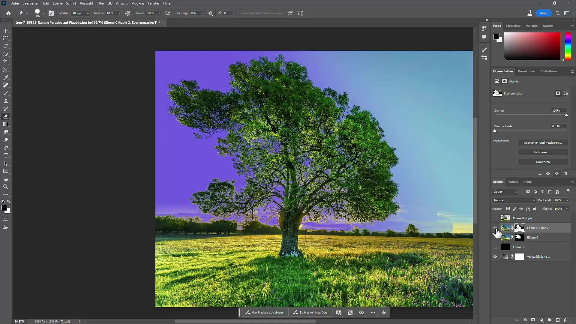 Veiledning for å fjerne trær i Photoshop