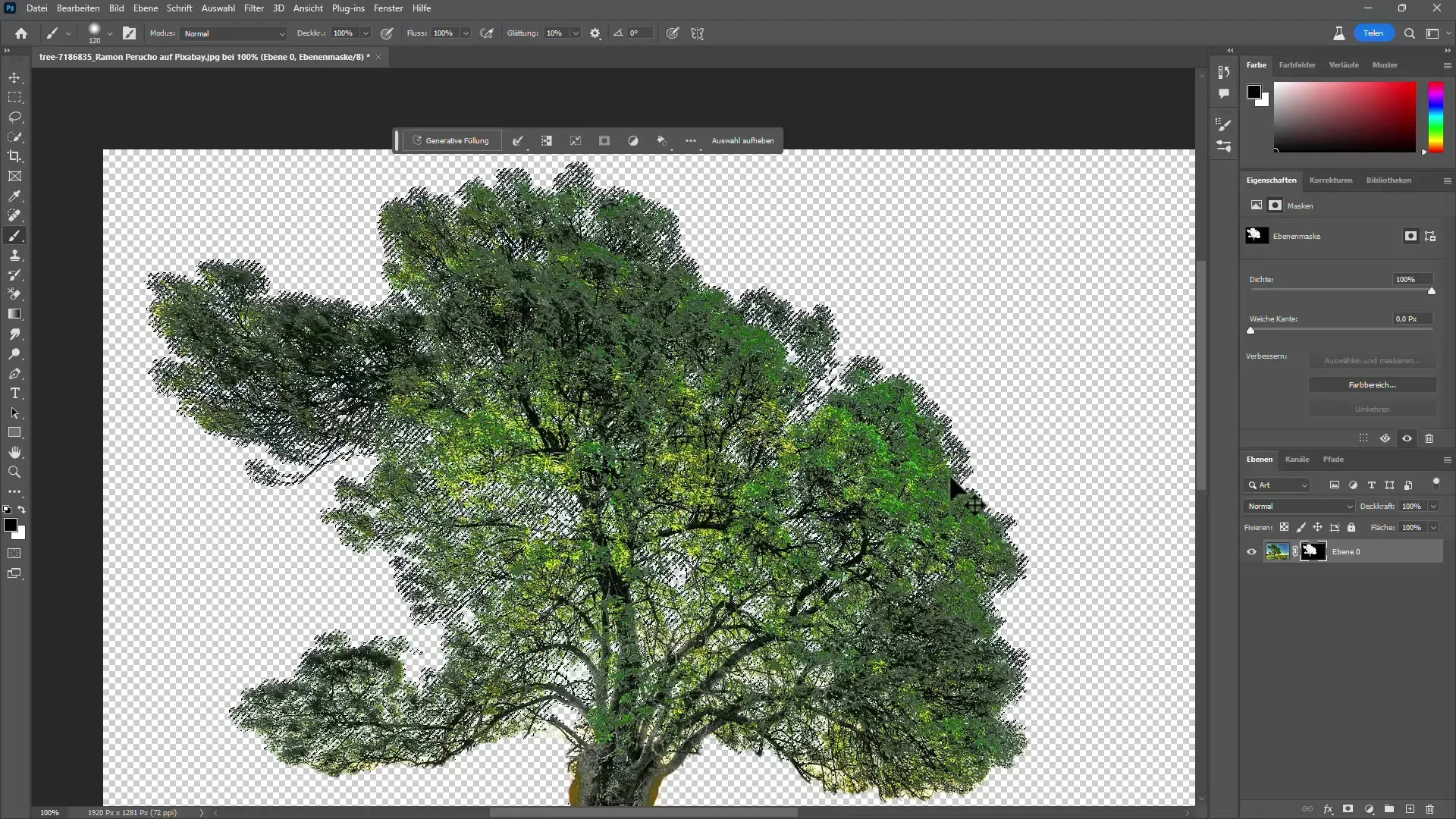 Veiledning for å frittlø  trær i Photoshop