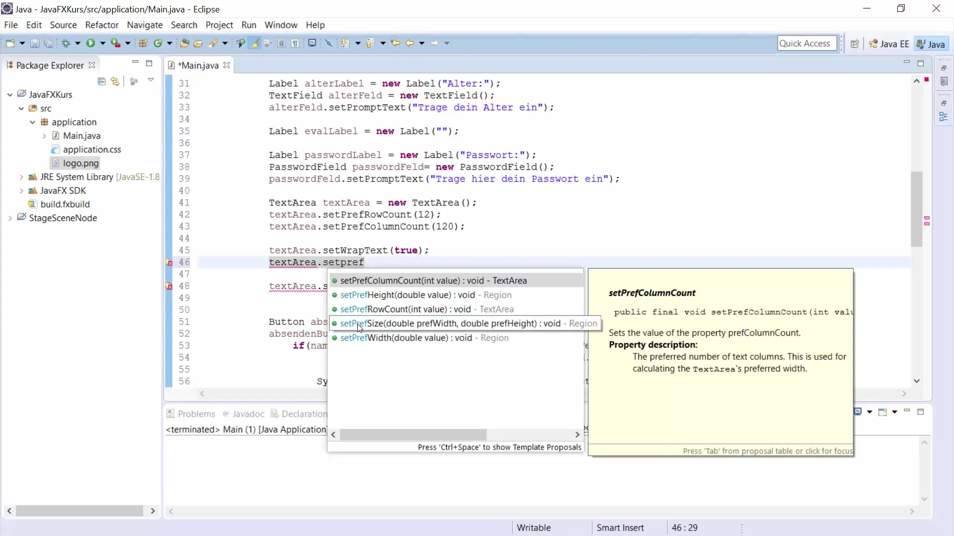 TextArea efficace à intégrer dans JavaFX TextArea intégré efficacement dans JavaFX