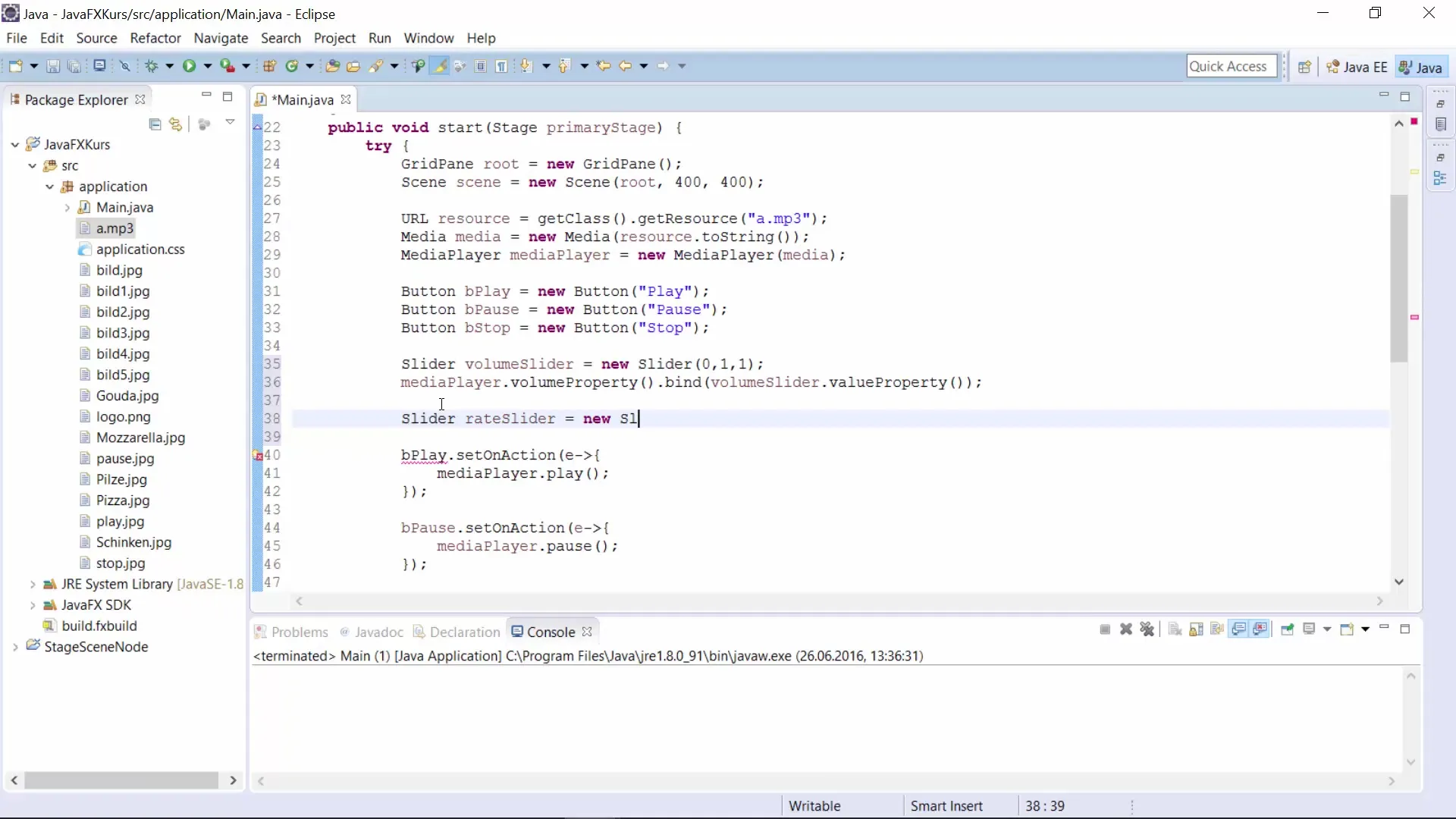 Ajustement des propriétés du lecteur multimédia avec JavaFX Ajustement des propriétés du lecteur multimédia avec JavaFX