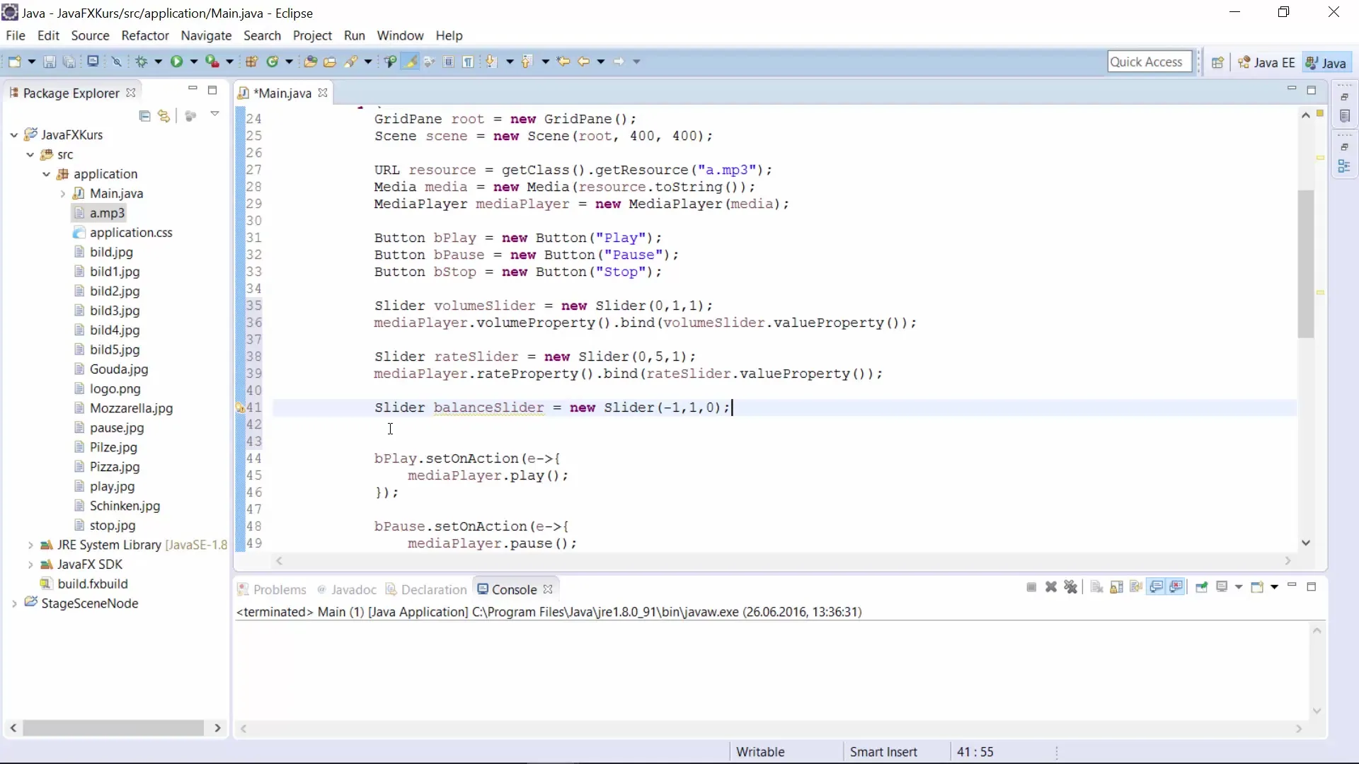 Ajustement des propriétés du lecteur multimédia avec JavaFX Ajustement des propriétés du Mediaplayer avec JavaFX