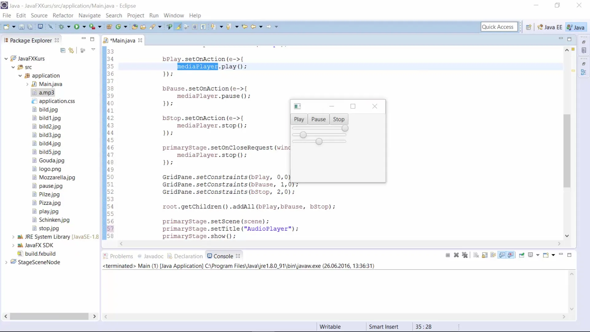 Ajustement des propriétés du lecteur multimédia avec JavaFX Ajustement des propriétés du Mediaplayer avec JavaFX