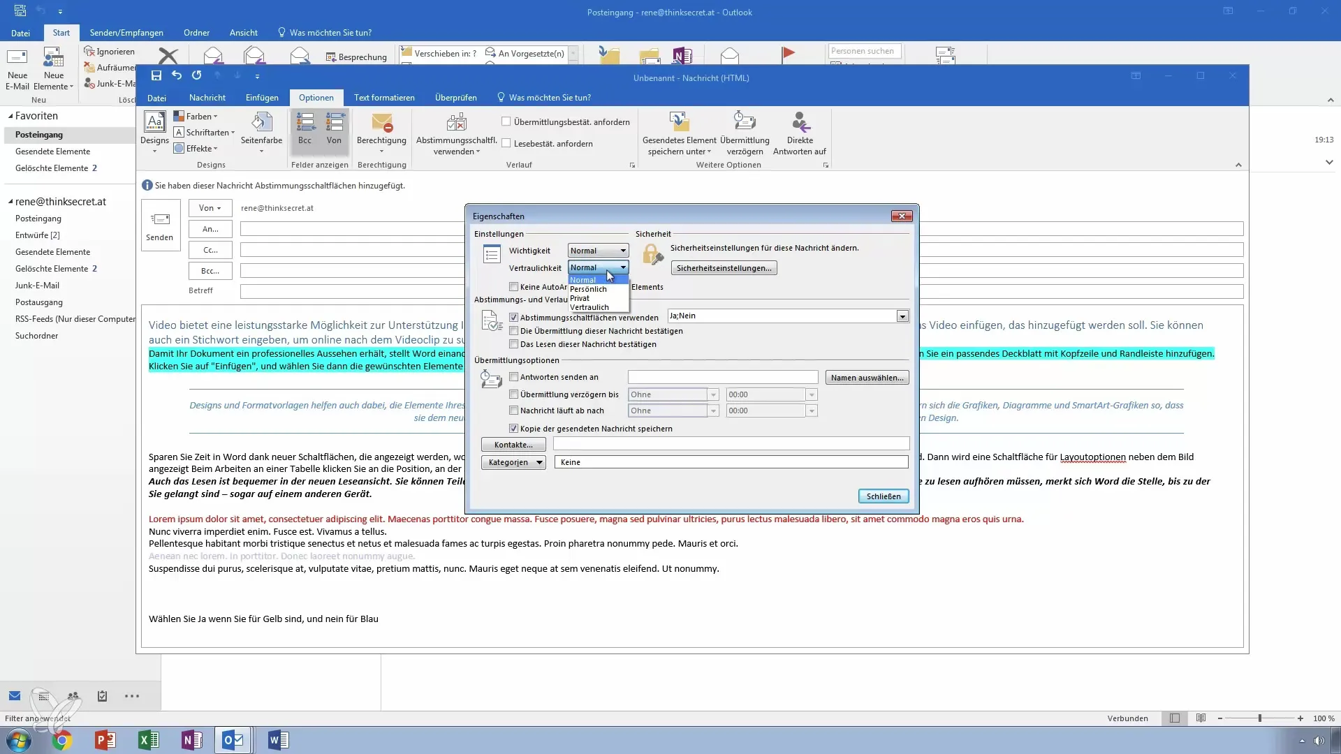 E-mail design and advanced features in Outlook E-Mail design and extended features in Outlook