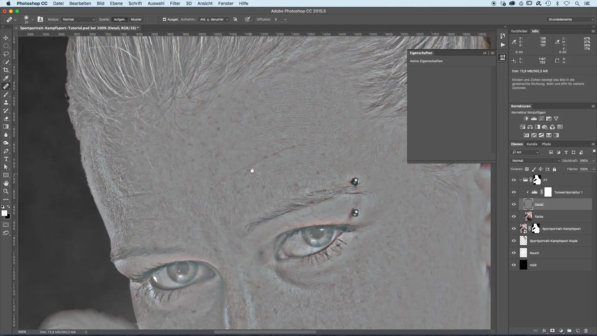 Retouching profissional para retratos esportivos com separação de frequência Retouching profissional para retratos esportivos com separação de frequência