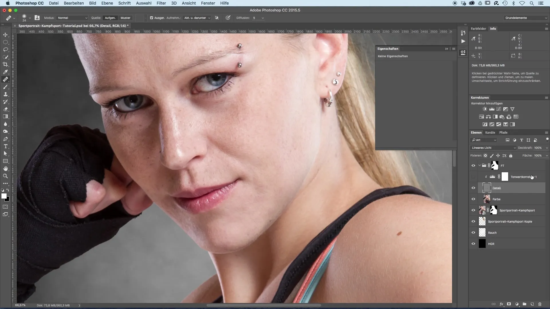 Retouching profissional para retratos esportivos com separação de frequência Retouching profissional para retratos esportivos com separação de frequência