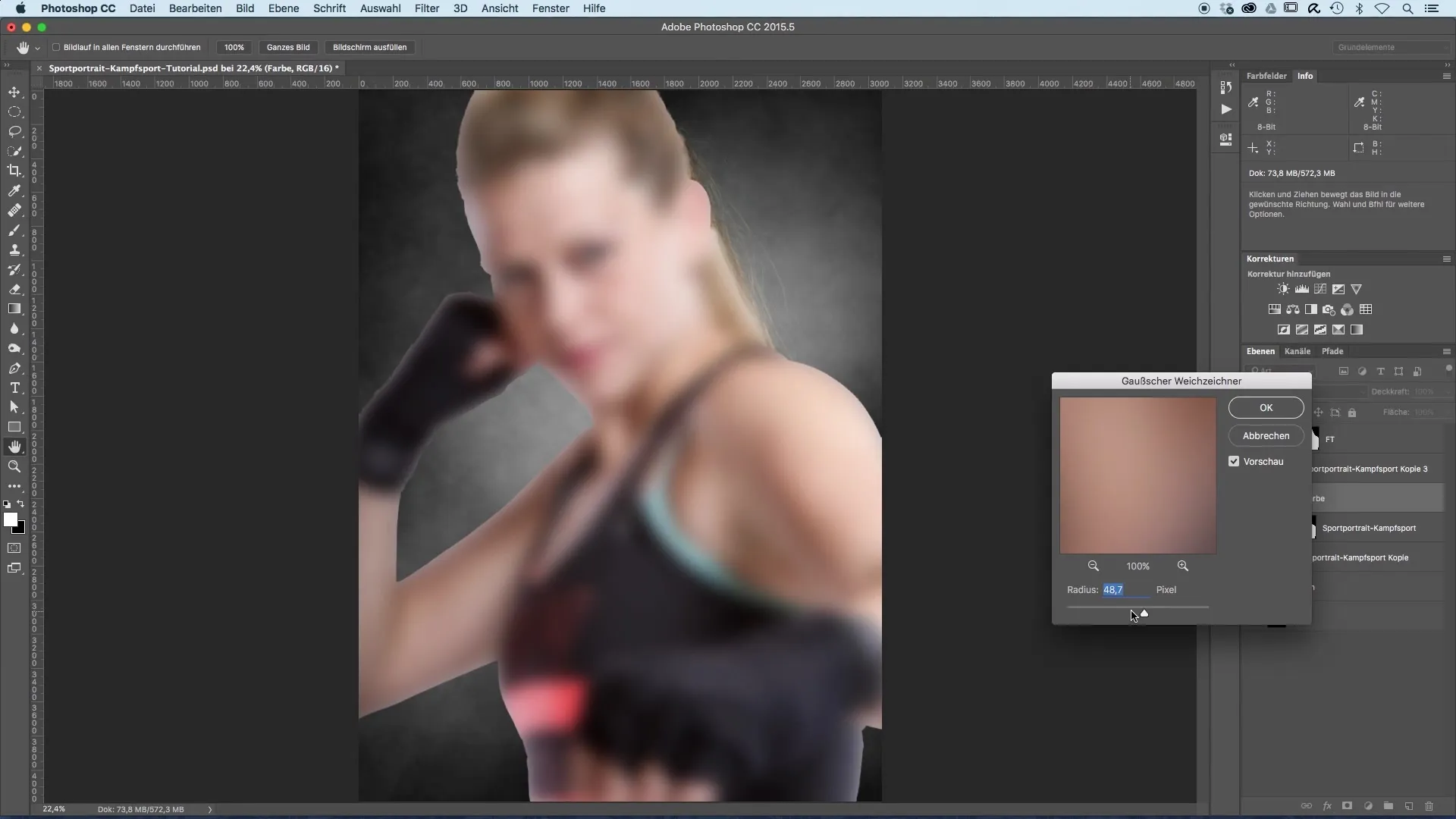Retouche profissional para retratos esportivos com separação de frequências Retouching profissional para retratos esportivos com separação de frequência