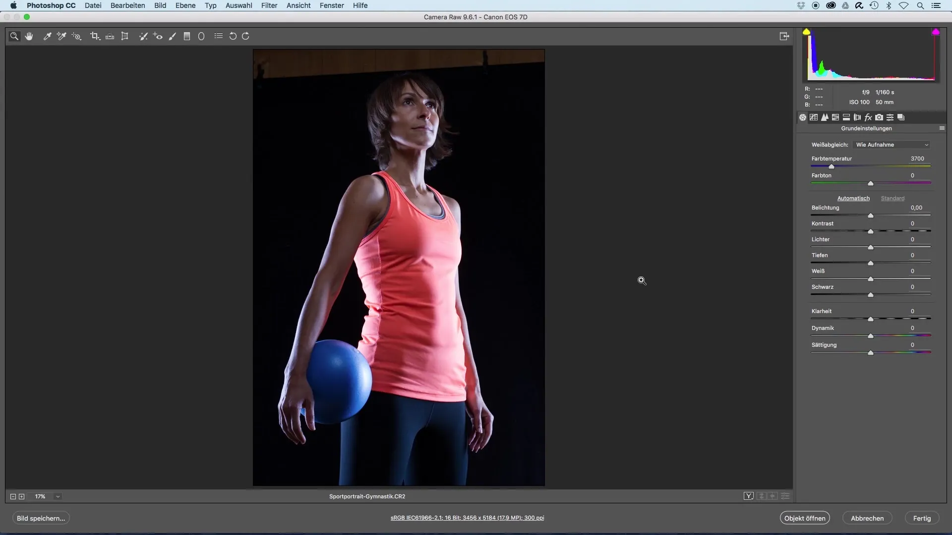 Optimization of sports portraits in raw development Optimization of sports portraits in raw development